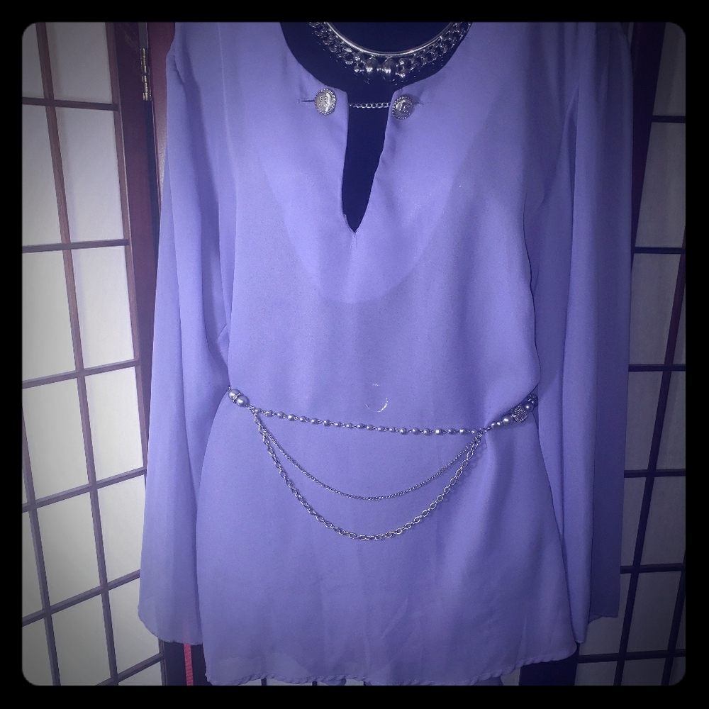 Lavender Chiffon Blouse